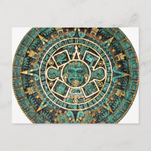 Aztec Calendar in detail Postcard