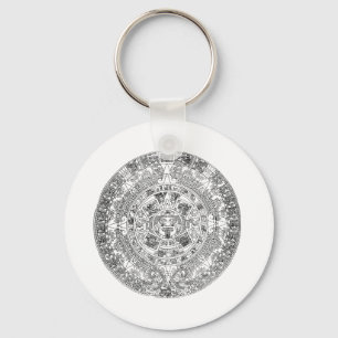 aztec calendar keychain