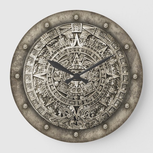 Aztec Calendar Large Clock (Front)
