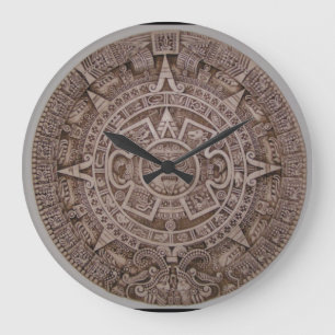 Aztec Calendar Large Wall Clock