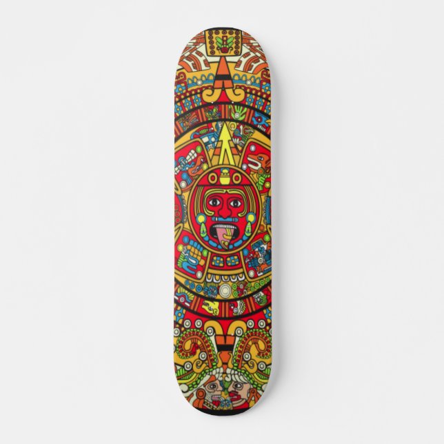 Aztec calendar skateboard (Front)