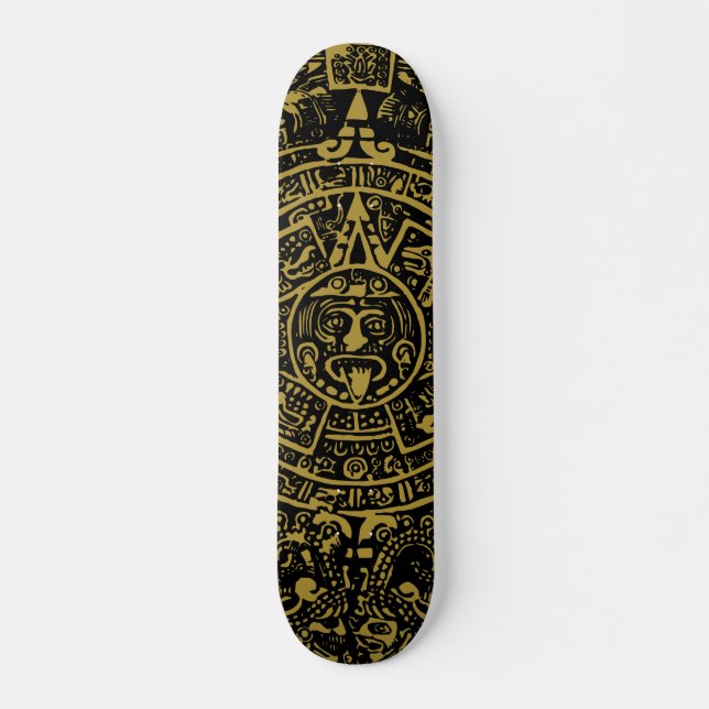 Aztec calendar skateboard (Front)