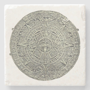 Aztec Calendar Stone Coaster