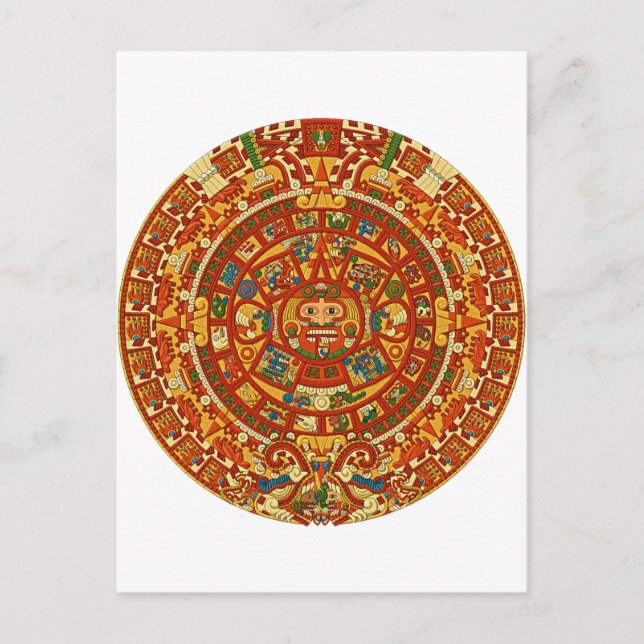 Aztec Calendar Stone or Sun Stone of Mexico. Postcard (Front)