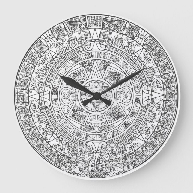Aztec Calendar Vector all Clock (Front)