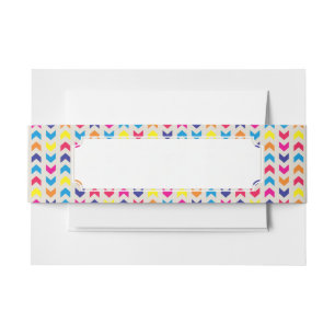 Aztec Chevron colourful Invitation Belly Band