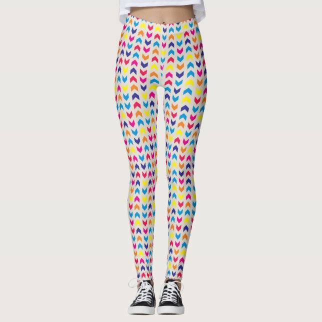 Aztec Chevron colourful Leggings (Front)
