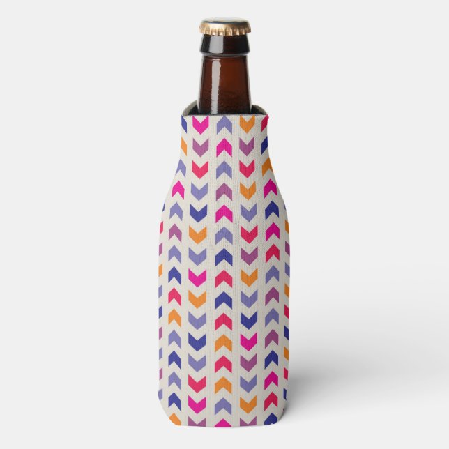 Aztec Chevron colourful pattern Bottle Cooler (Bottle Front)