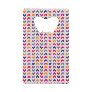 Aztec Chevron colourful pattern Credit Card Bottle Opener