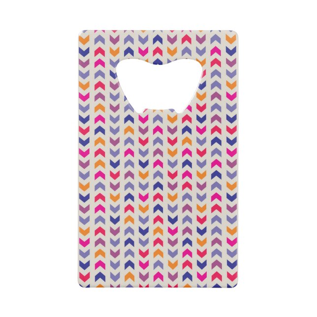 Aztec Chevron colourful pattern Credit Card Bottle Opener (Front)