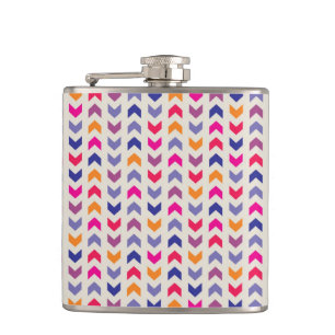 Aztec Chevron colourful pattern Hip Flask