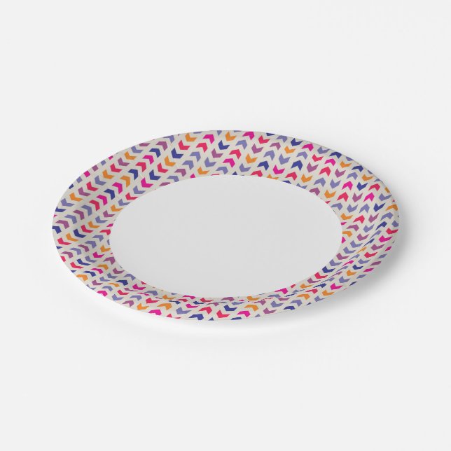 Aztec Chevron colourful pattern Paper Plate (Angled)
