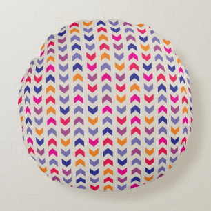 Aztec Chevron colourful pattern Round Pillow