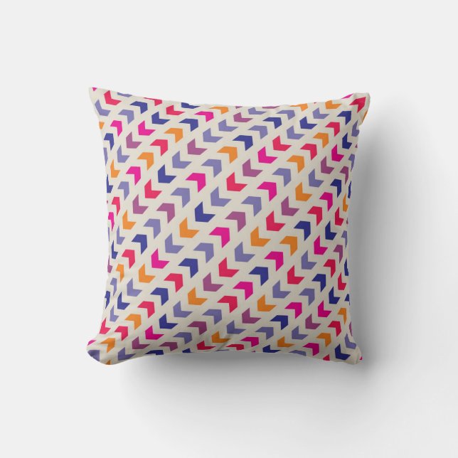 Aztec Chevron colourful pattern Throw Pillow (Front)
