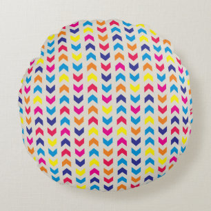 Aztec Chevron colourful Round Pillow