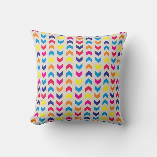 Aztec Chevron colourful Throw Pillow (Front)