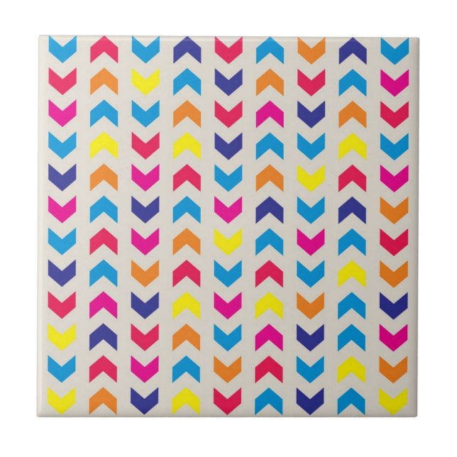 Aztec Chevron colourful Tile (Front)