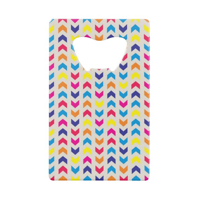 Aztec Chevron colourful Wallet Bottle Opener (Front)