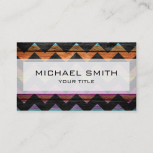 Aztec chevron zigzag pattern #3 business card