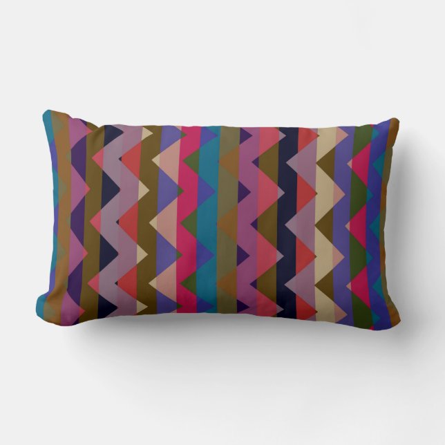 Aztec Chevron Zigzag Stripe Pattern 10 Lumbar Pillow (Front)