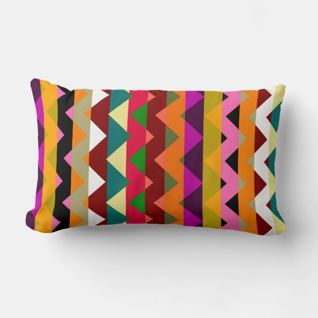 Aztec Chevron Zigzag Stripe Pattern 12 Lumbar Pillow (Front)