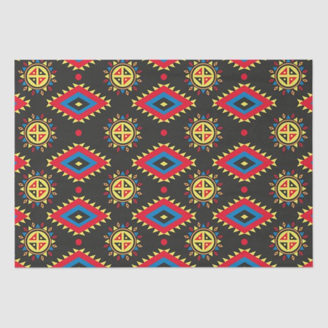 Aztec colourful and unique pattern tissue paper (Front)