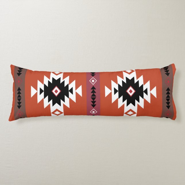 Aztec Colourful Geometric Pattern  Body Pillow (Front)
