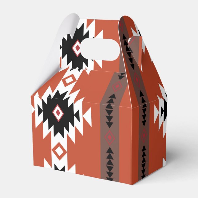Aztec Colourful Geometric Pattern  Favor Box (Front Side)