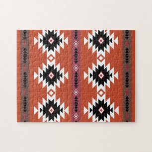 Aztec Colourful Geometric Pattern  Jigsaw Puzzle