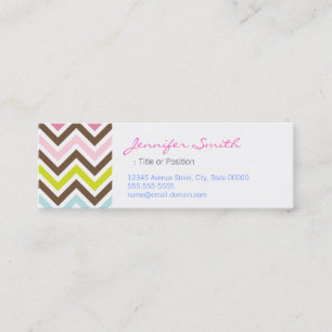 Aztec Colours - Chic Chevron Zigzag Pattern Mini Business Card