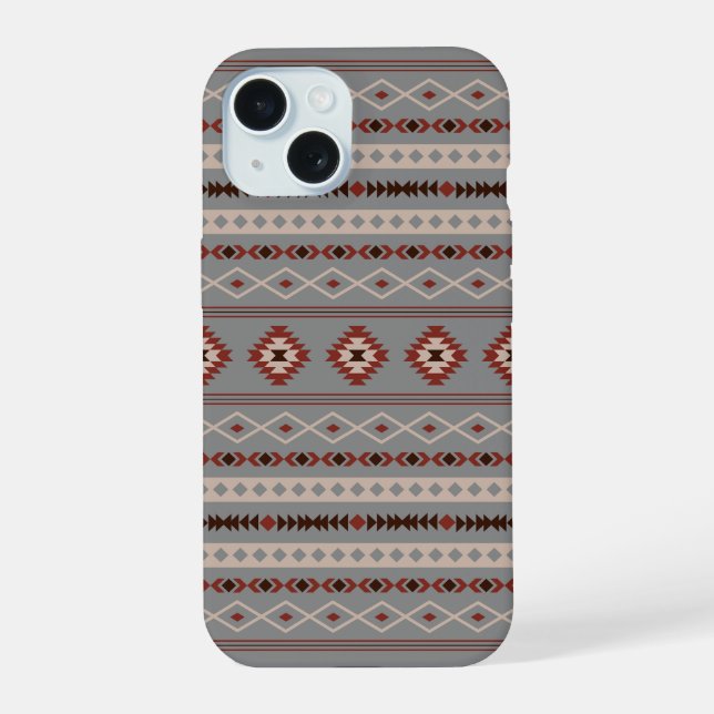 Aztec Crème rouille Brown gris Motifs mélangés Mot (Verso)