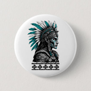 Aztec Culture Mayan Indigenous People  2 Inch Round Button