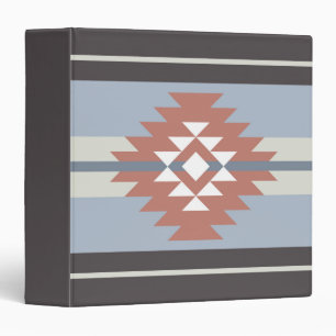 Aztec design in pink and blue colours binder