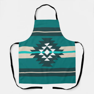 Aztec design in turquoise colour apron