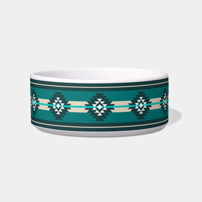 Aztec design in turquoise colour bowl (Front)