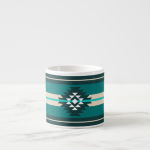Aztec design in turquoise colour espresso cup