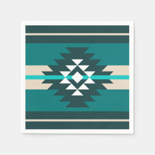 Aztec design in turquoise colour napkin