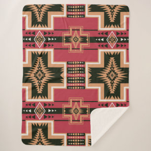 Aztec Design Sherpa Blanket 