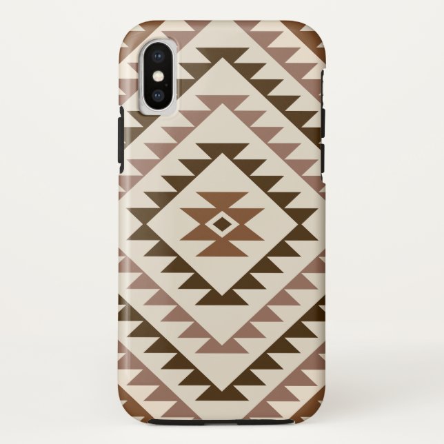 Aztec Diamond Motif Design Browns+Cream Case-Mate iPhone Case (Back)