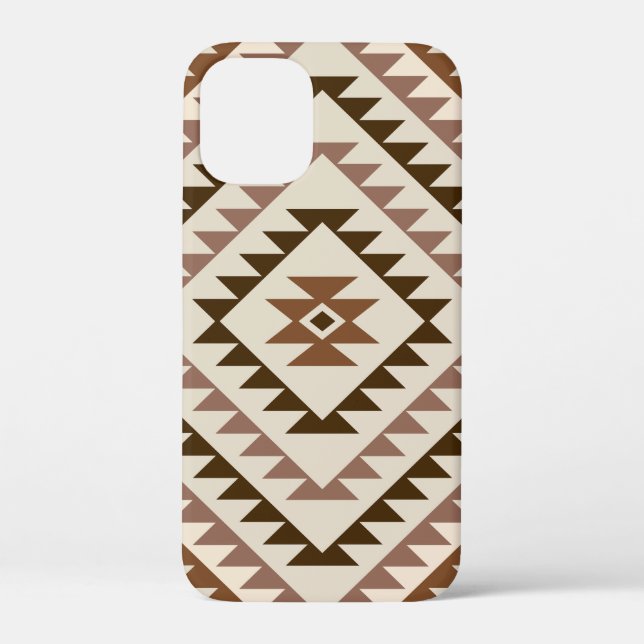Aztec Diamond Motif Design Browns+Cream Case-Mate iPhone Case (Back)