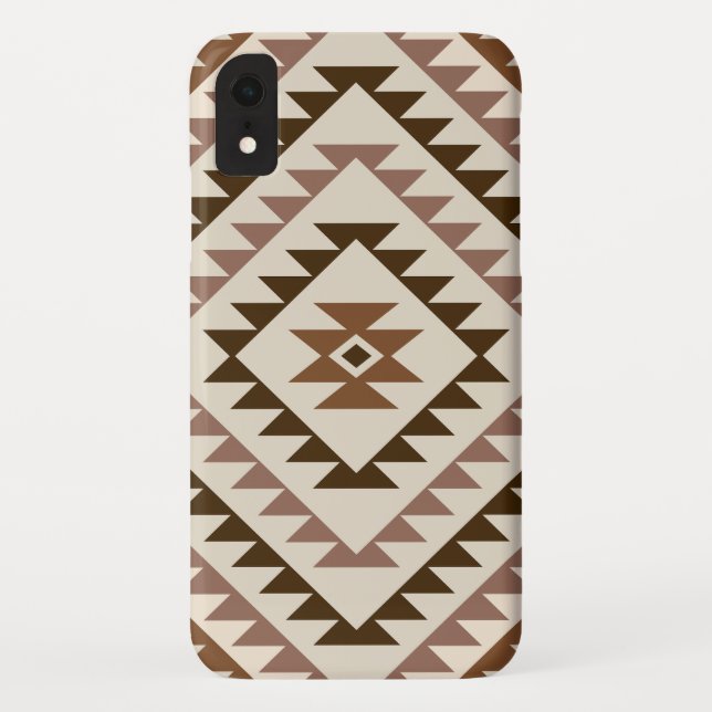 Aztec Diamond Motif Design Browns+Cream Case-Mate iPhone Case (Back)