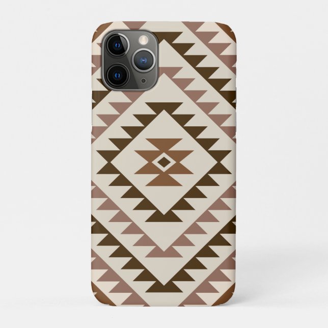 Aztec Diamond Motif Design Browns+Cream Case-Mate iPhone Case (Back)
