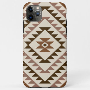 Aztec Diamond Motif Design Browns+Cream iPhone 11 Pro Max Case