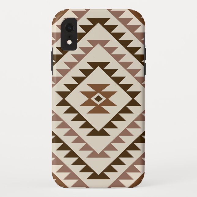 Aztec Diamond Motif Design Browns+Cream Case-Mate iPhone Case (Back)