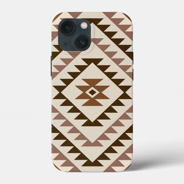 Aztec Diamond Motif Design Browns+Cream Case-Mate iPhone Case (Back)