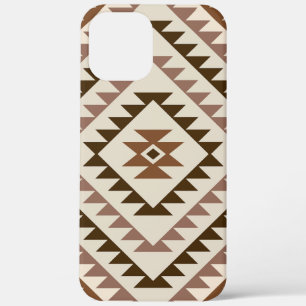 Aztec Diamond Motif Design Browns+Cream iPhone 12 Pro Max Case