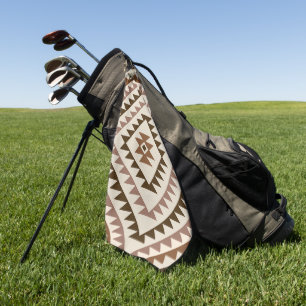 Aztec Diamond Motif Design Browns+Cream Golf Towel