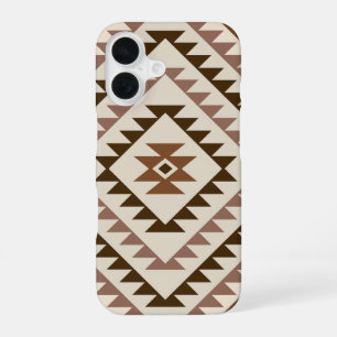 Aztec Diamond Motif Design Browns+Cream iPhone 16 Case