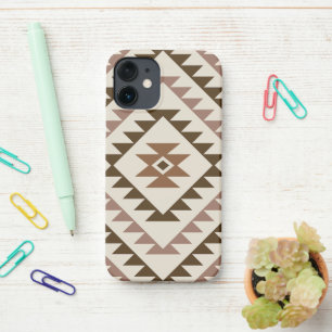 Aztec Diamond Motif Design Browns+Cream iPhone 12 Mini Case