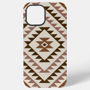 Aztec Diamond Motif Design Browns+Cream iPhone 12 Pro Max Case
